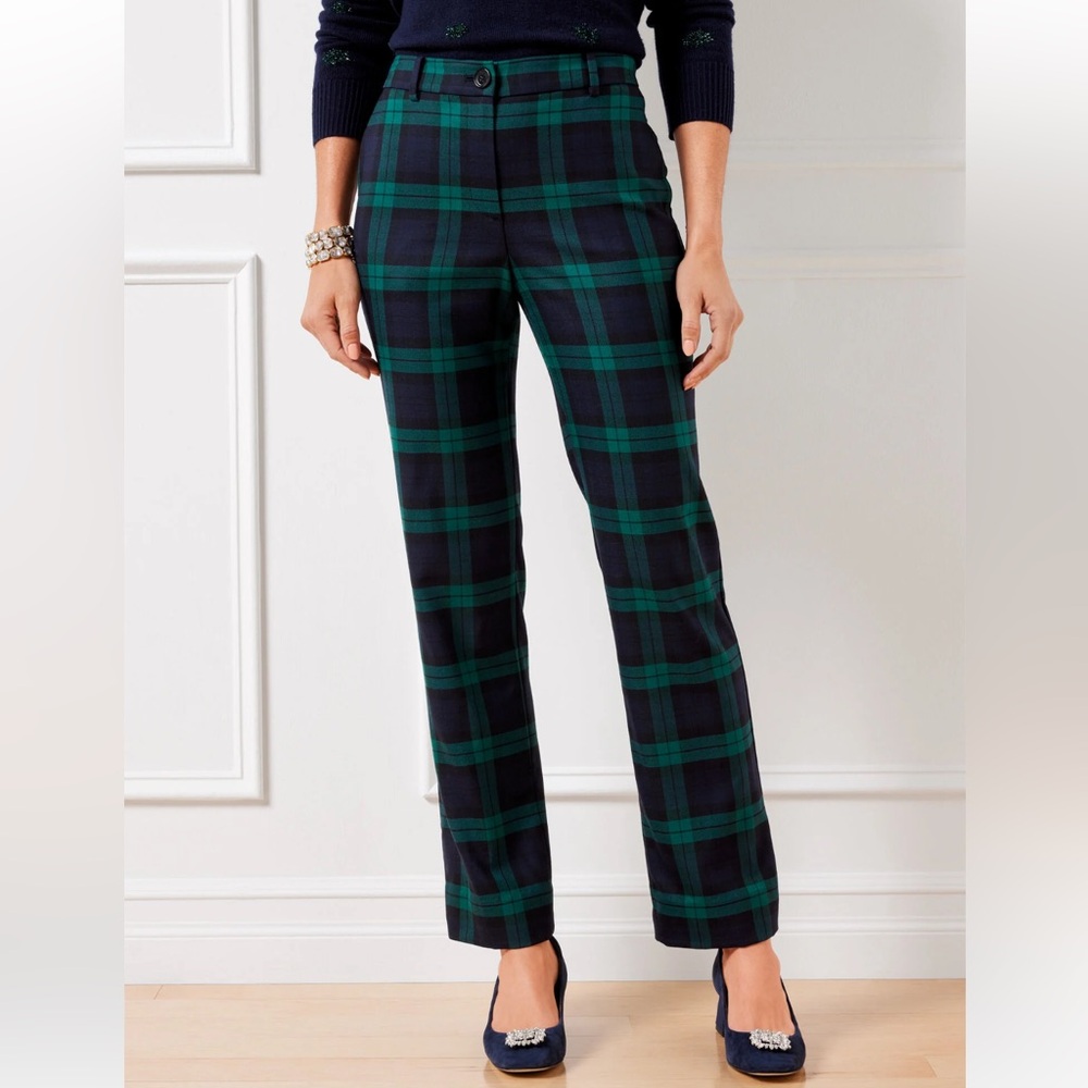 TALBOTS SOUTHAMPTON STRAIGHT LEG PANTS - TARTAN PLAID Holiday
